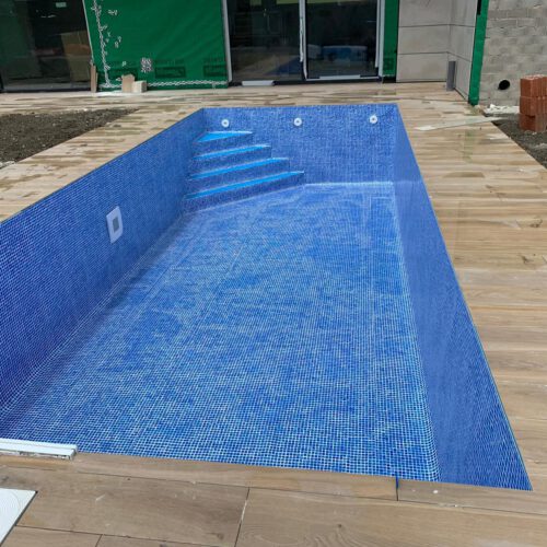 Piscina 6x3m lámina armada gresite azul, Barriada Yagüe